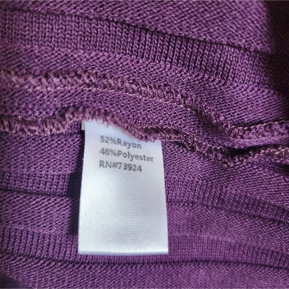 Misook Purple Ribbed Button Down Sweater Size Lar… - image 7